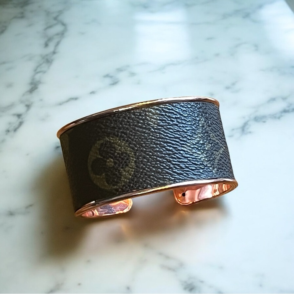 Louis Vuitton Monogram Authentic Leather on a RoseGold Cuff